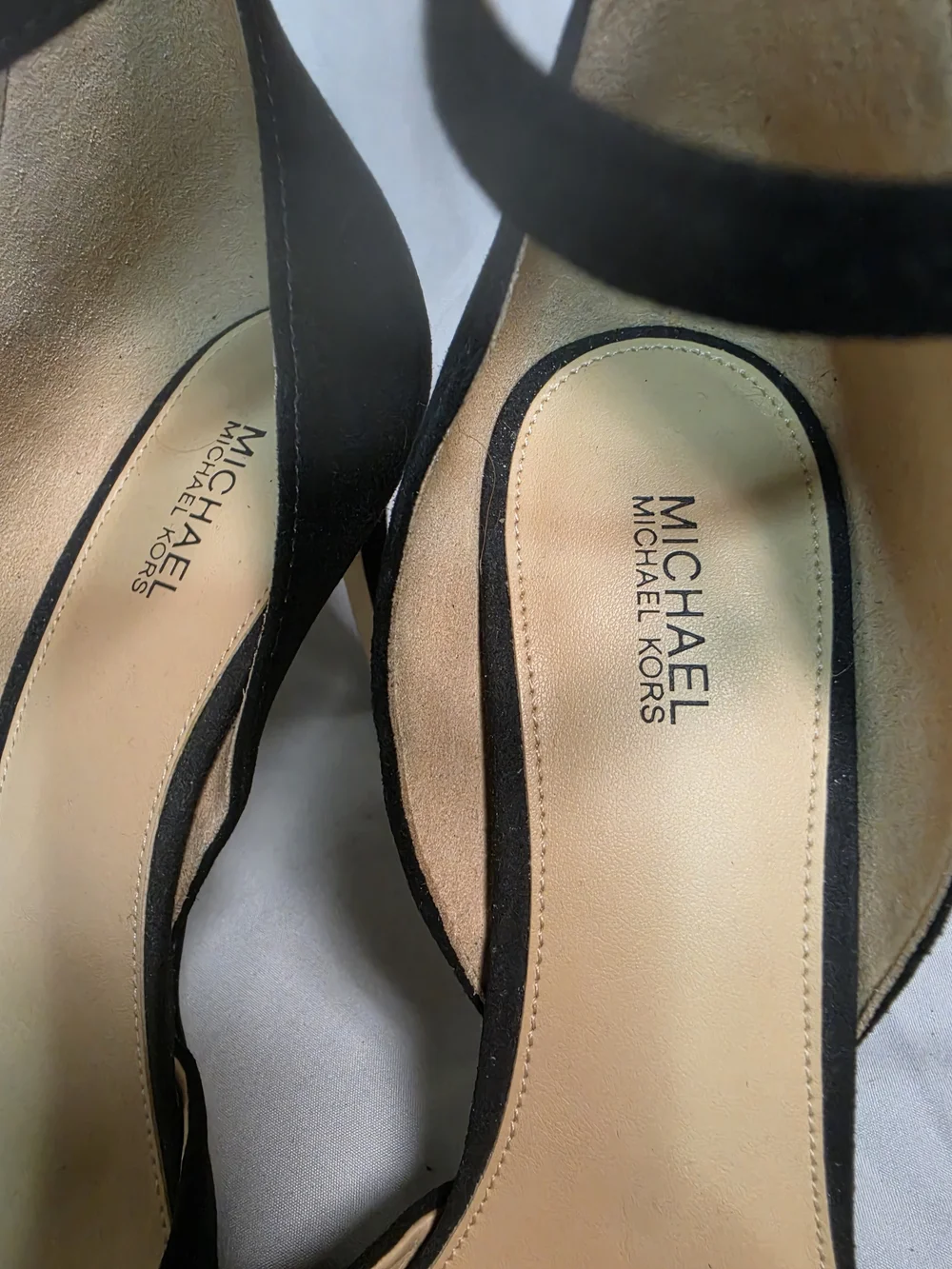 Michael Kors Black Suede Pointed-Toe Ankle-Strap Stilettos